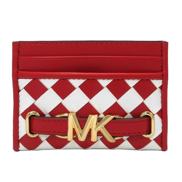 【新品】マイケルコース 35T4G6RD3Y ケース カードケース Michael Kors REED 編み込み調 チェック柄 ラージ カードホルダー アウトレット レディース【メール便対応(ネコポス)】