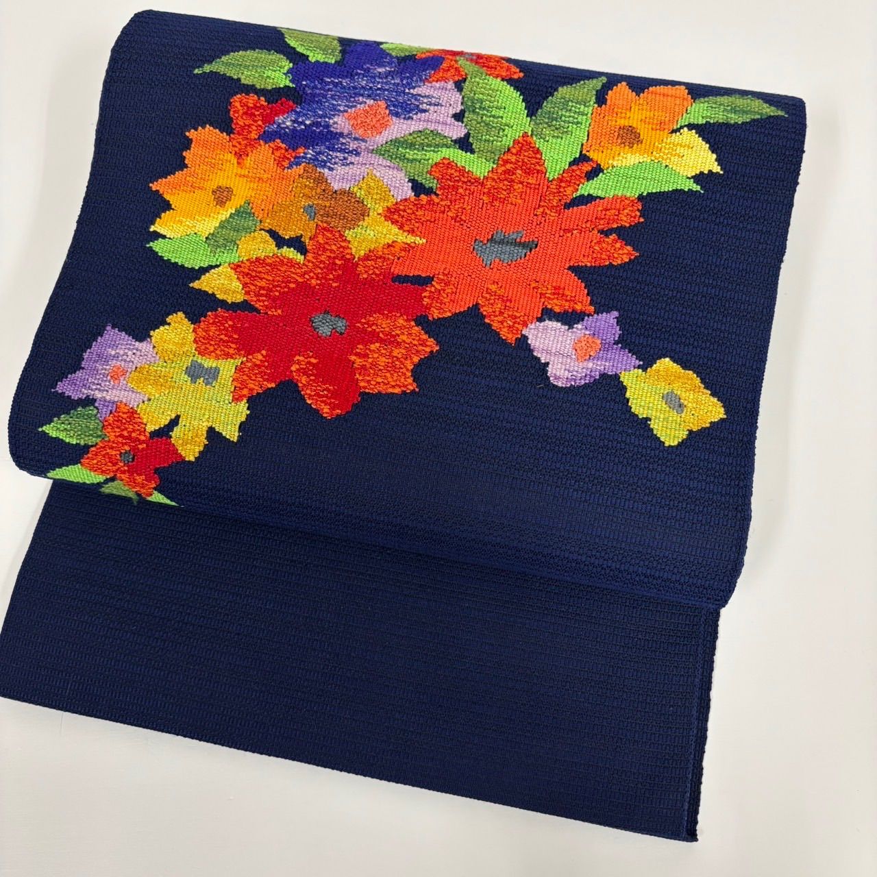 名古屋帯 紬 可愛い花柄 織り出し 八寸 正絹 着物 MA-691 - メルカリ