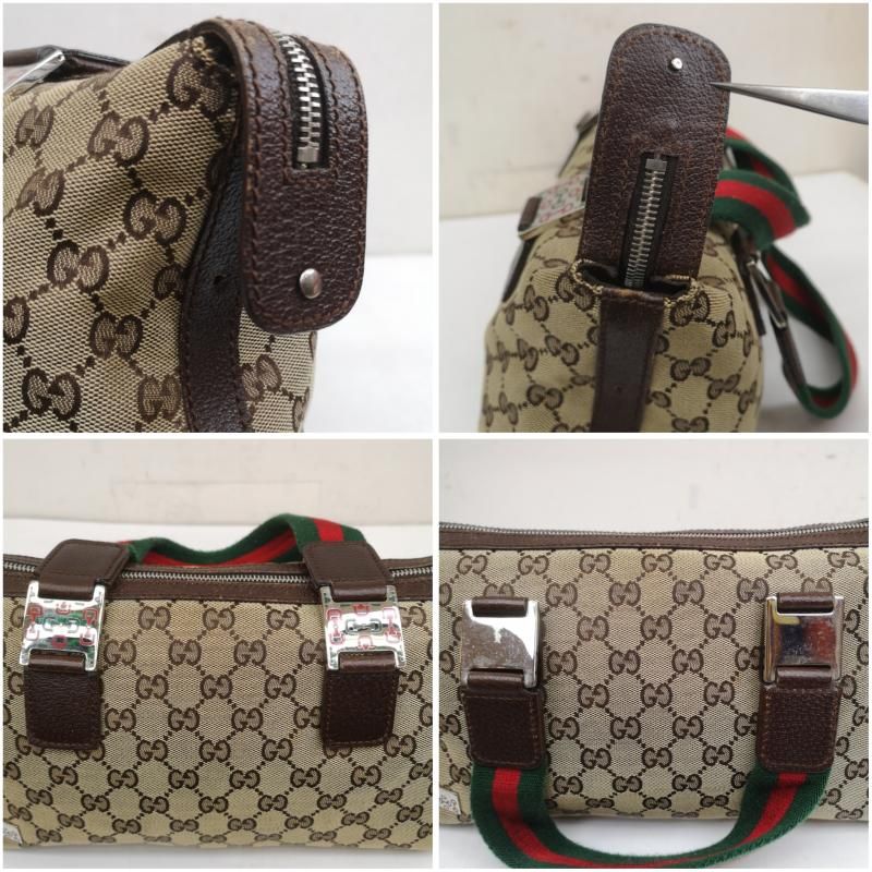 GUCCI グッチ ハンドバッグ GG柄 シェリーライン ボストンバッグ