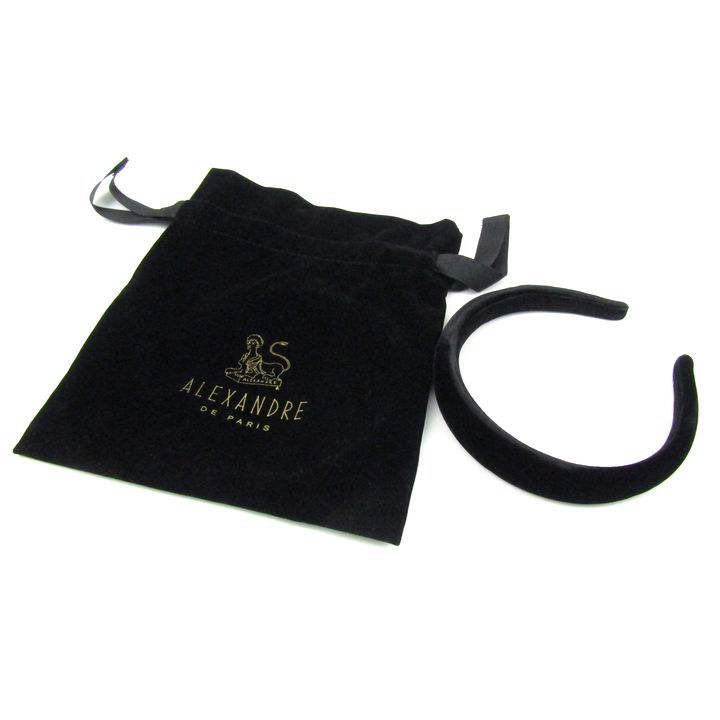 アレクサンドル ドゥ パリ カチューシャ ベロア ブランド ヘア 黒 レディース ブラック ALEXANDRE DE PARIS