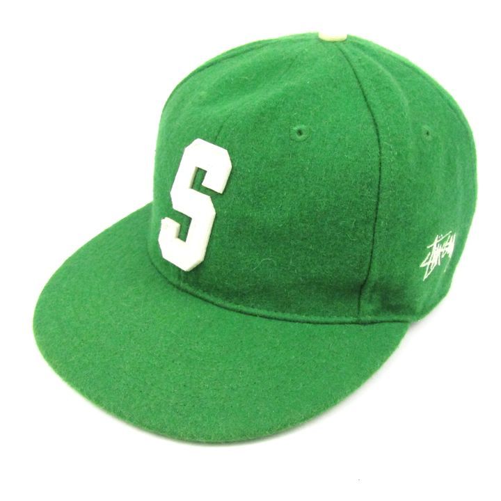 ステューシー × エベッツ フィールド フランネルズ キャップ ウール混 帽子 ブランド コラボ メンズ グリーン STUSSY 【】