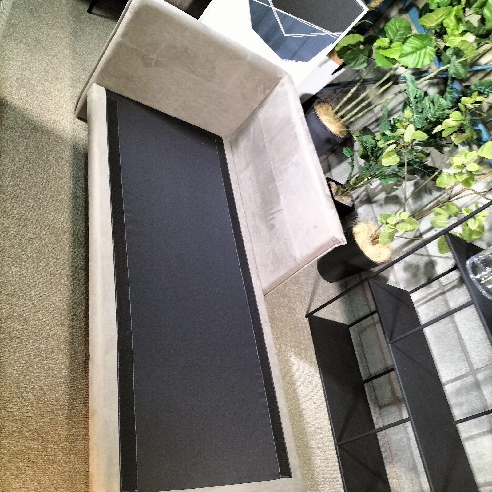 肩肘ソファ クッション2個付き カウチソファ 幅165cm モデルルーム展示品 348 TALLINNNEXPO_COM