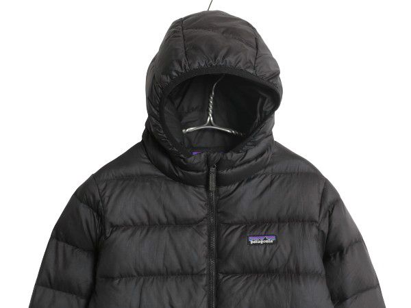 な ! パタゴニア ハイロフト ダウン セーター フーディ ボーイズ M 140 cm程 21年製 アウトドア ナイロン ジャケット 600 フィル キッズ 子供 黒