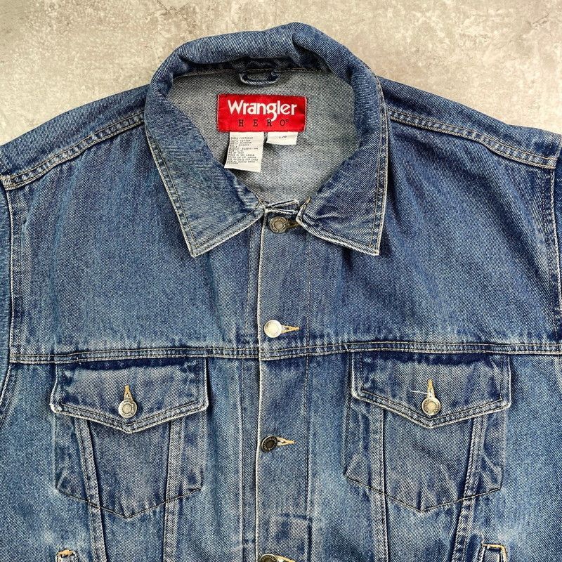 90年代 Wrangler ラングラー HERO ハンドペイント デニムジャケット G 