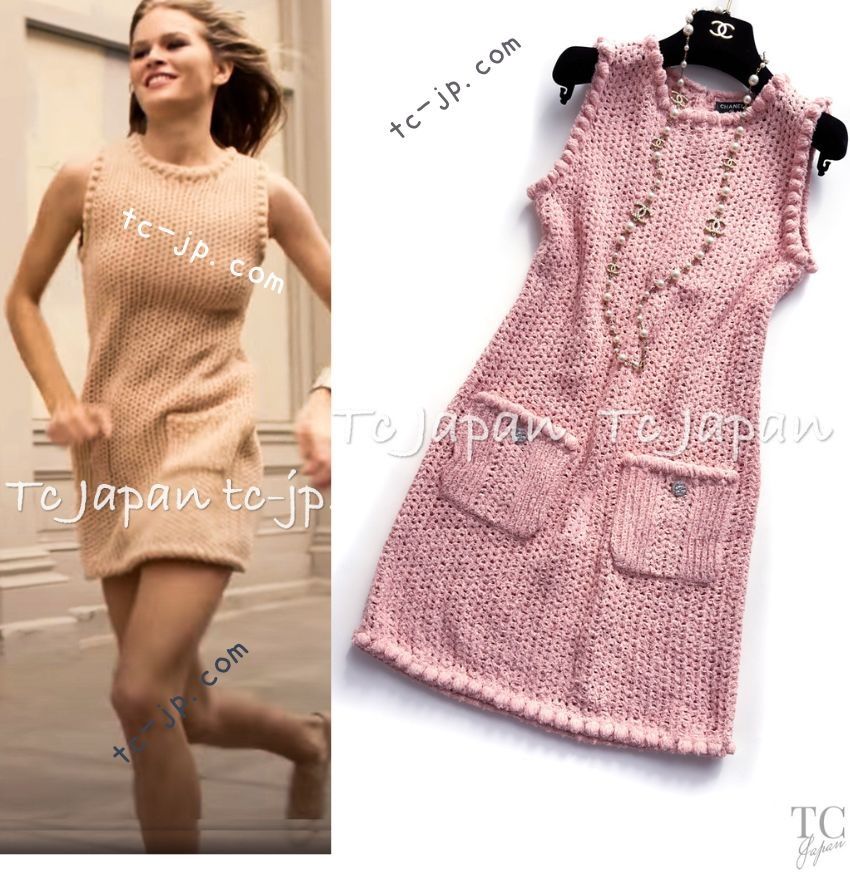 シャネル ワンピース CHANEL プリティ ピンク コットン サマー さらり