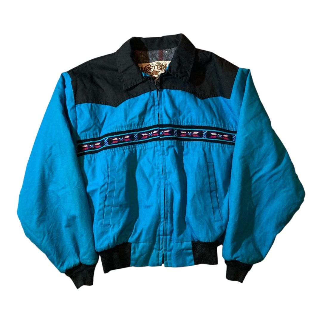 WESTERN FRONTIER ジャケット Mサイズ 90s WESTERN FRONTIER native work jacket turquoise made in USA M