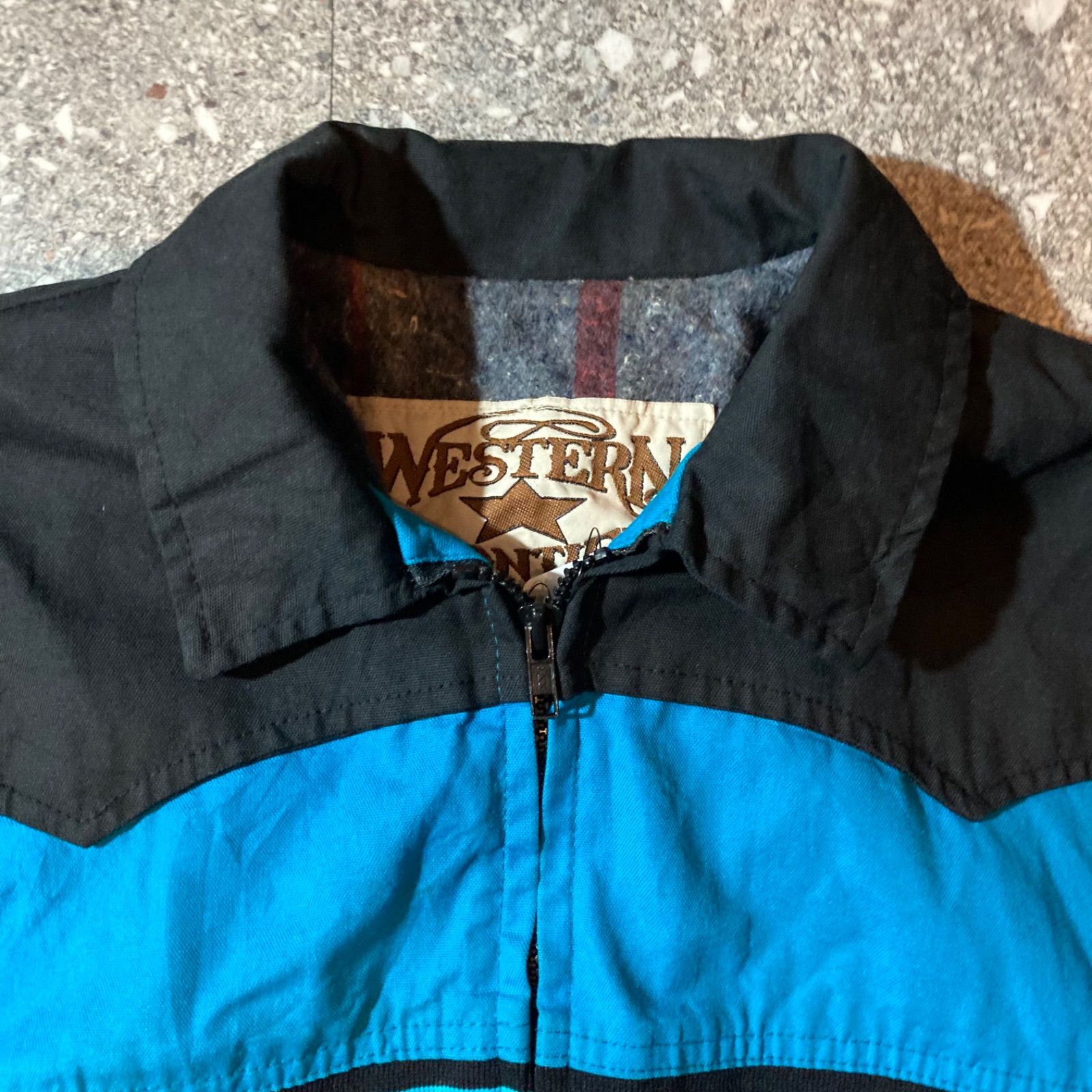 90s WESTERN FRONTIER native work jacket turquoise made in USA M 