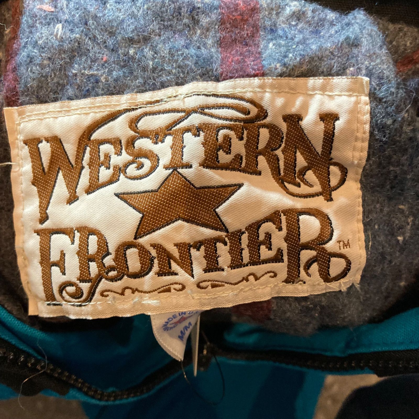 90s WESTERN FRONTIER native work jacket turquoise made in USA M