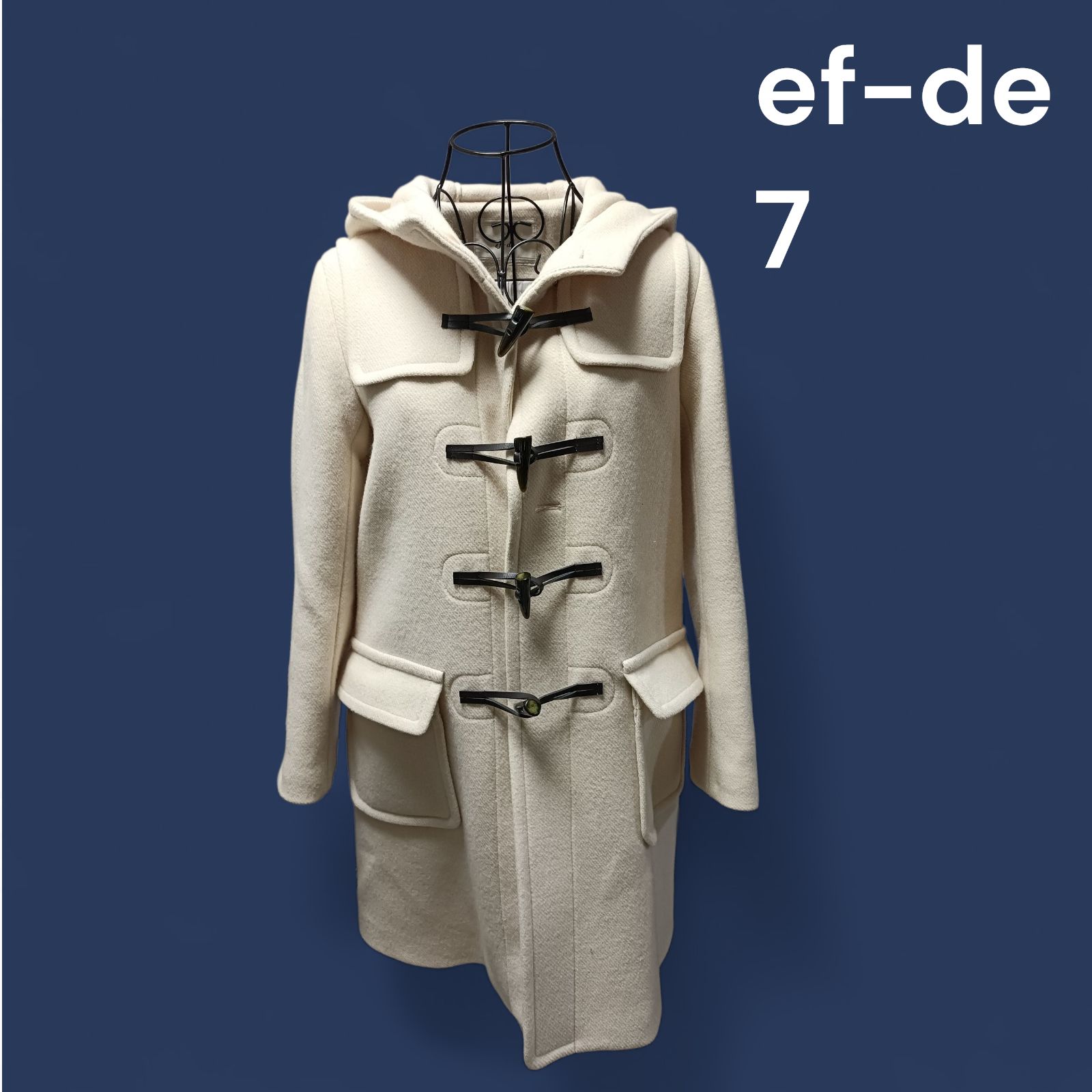 美品）ef-de ダッフルコート 7 エフデ アイボリー - メルカリ