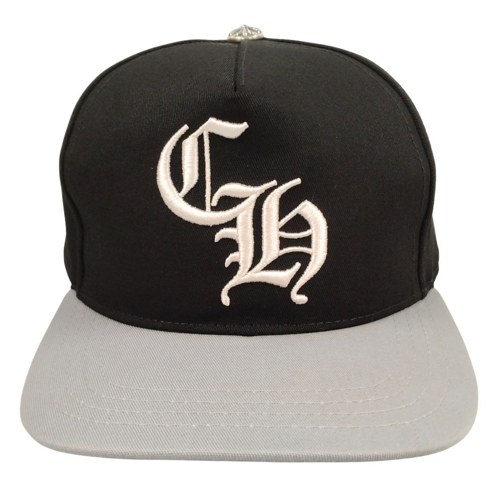CHROME HEARTS クロムハーツ 2トーン CH刺繍 ロゴ ベースボール スナップバック キャップ ブラック 40691