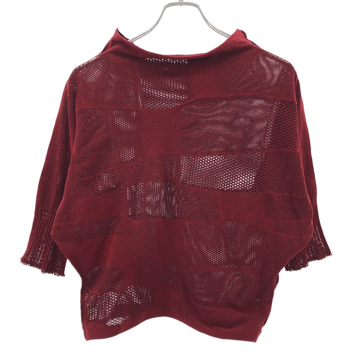 ISSEYMIYAKE FETE イッセイミヤケ フェット メッシュ切替ハイネックトップス IF84KK548 レッド 2