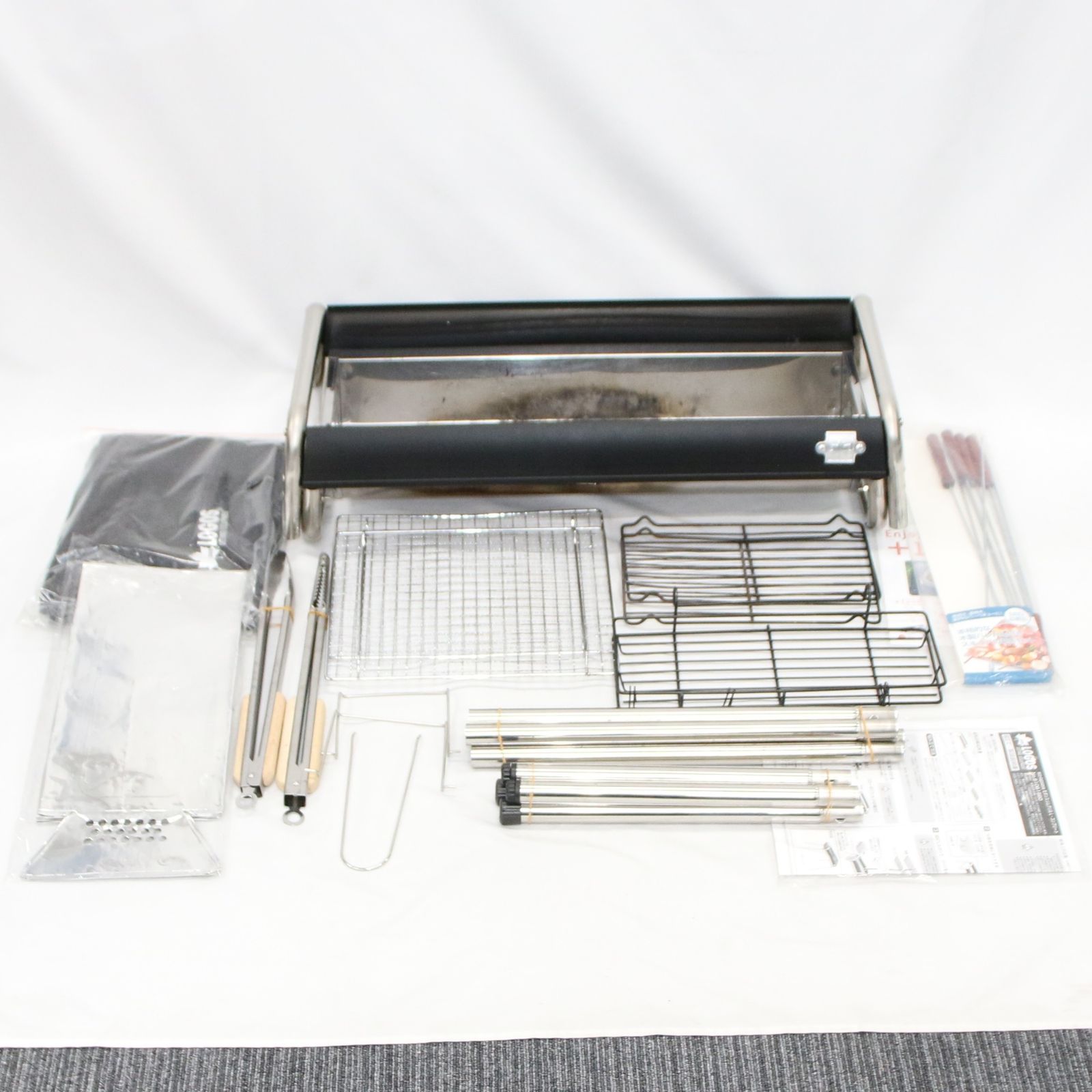 LOGOS ロゴス eco-logosave モダンスリムグリル L コンプリート バーベキューグリル トング2本 スキュア8pcs付きのセット logos-modanslimgrill-l 良い B