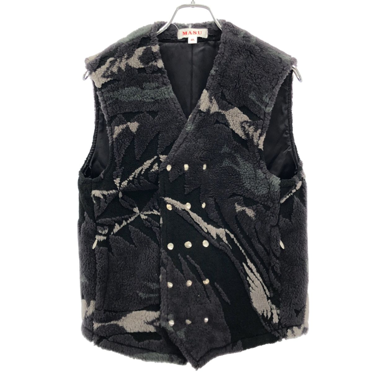 MASU エムエーエスユー JACQUARD NATIVE FLEECE SNAP VEST ジャガード