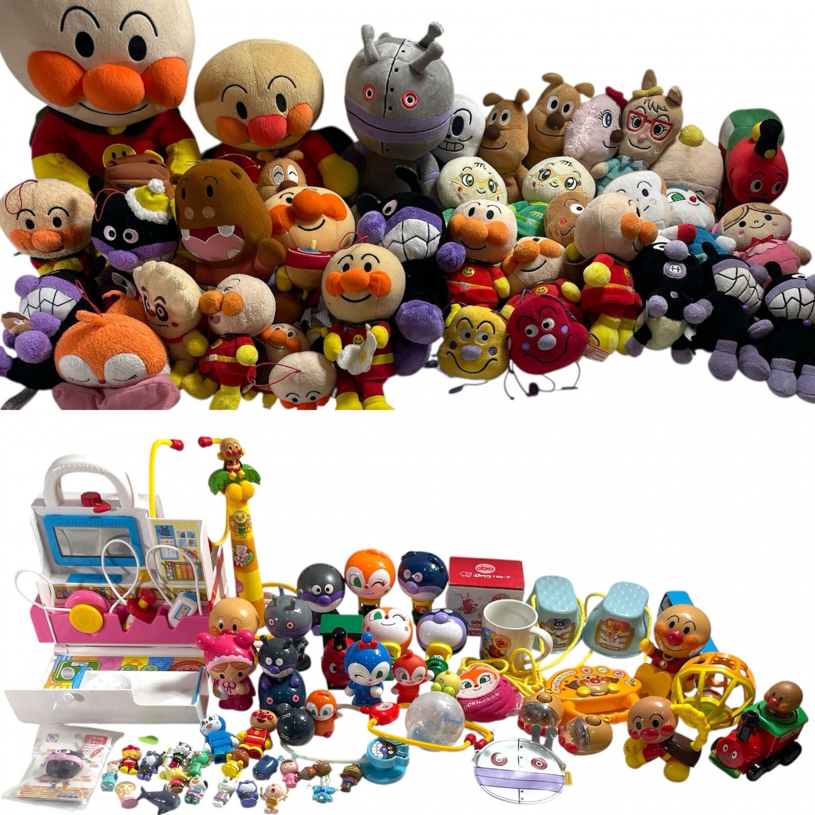 アンパンマン 大量 まとめ商品 プリちぃビーンズぬいぐるみ ベビー玩具 おもちゃ げんき100ばい びょういん 車 など ジャンク品 5.85kg