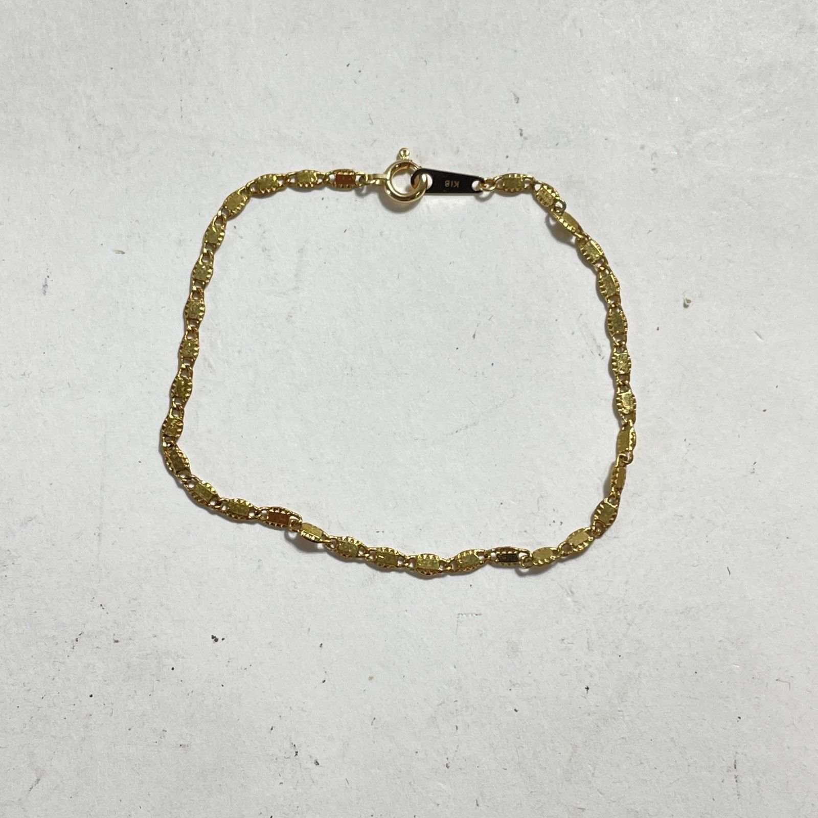 ☆ K18 ブレスレット デザインチェーン K18刻印 18金 デザインチェーン 