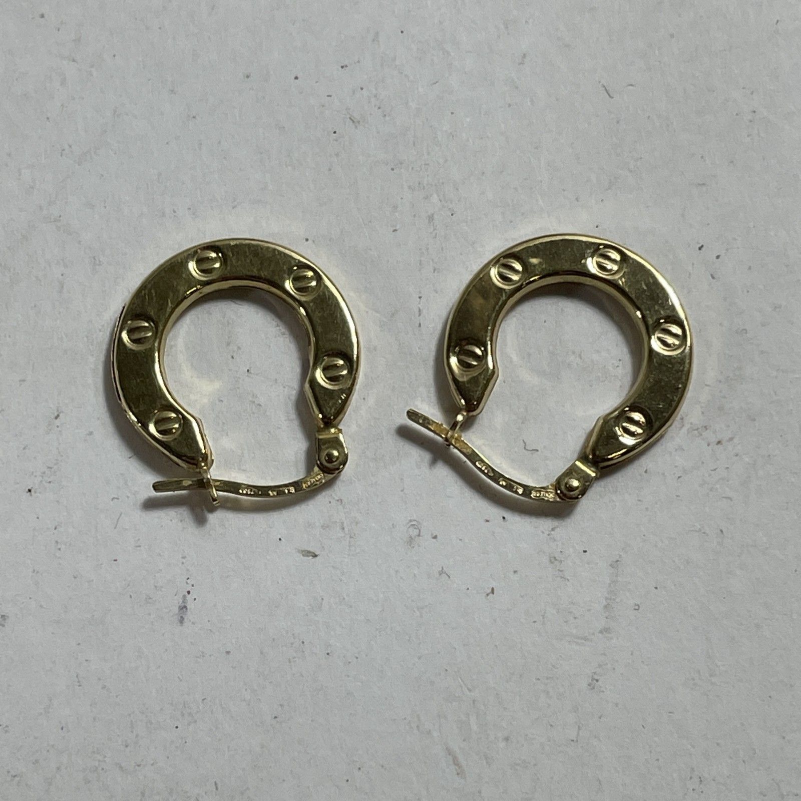 ☆ 750刻印 18金 ゴールドフープピアス ポスト刻印 両耳ピアス 総重量 