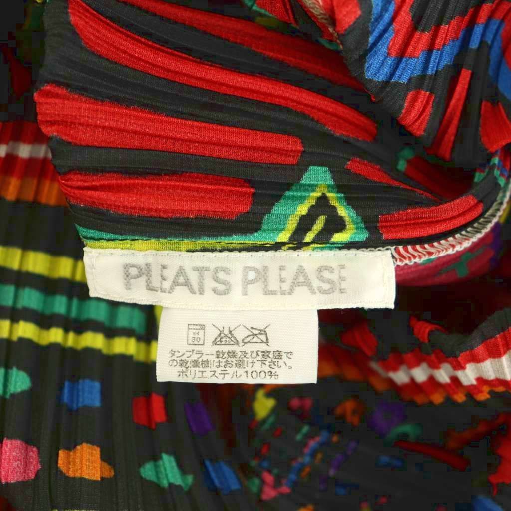 プリーツプリーズ PLEATS PLEASE イッセイミヤケ 総柄 チャイナカラー