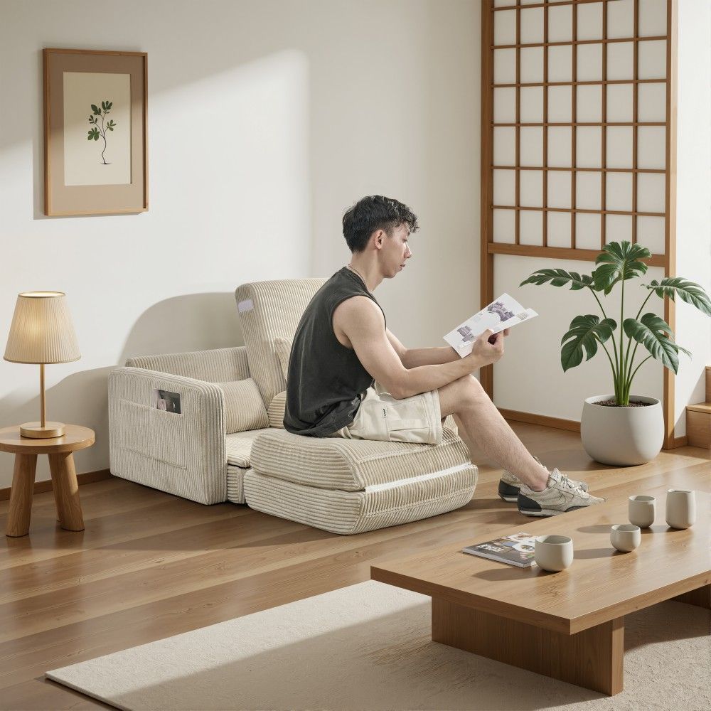 ソファ 2人掛け ソファーベッド 収納付き ファブリック 両側に肘掛け