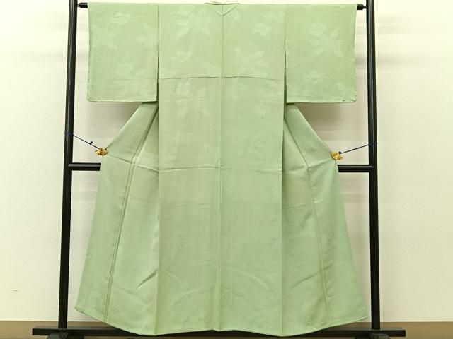 平和屋着物●上質な色無地　紗綾形地紋　裏葉柳色　正絹　逸品　未使用　CAAZ3177yc 平和屋着物○上質な色無地 紗綾形地紋 裏葉柳色 正絹 逸品