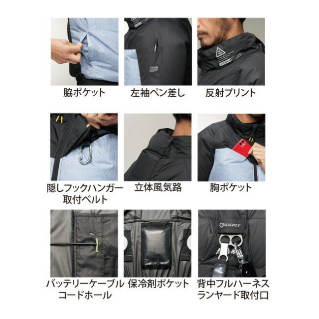 種類16：7：サージグレー/M 【2022年 ファン&バッテリー付き】空調風神