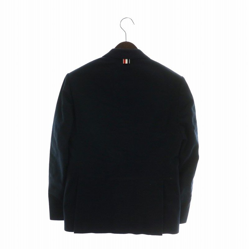 トムブラウン THOM BROWNE テーラードジャケット キャンバス 肩パッド 総裏地 サイドベンツ 裏地ストライプ 金ボタン 1 S 紺 ネイビー XZ GY 99