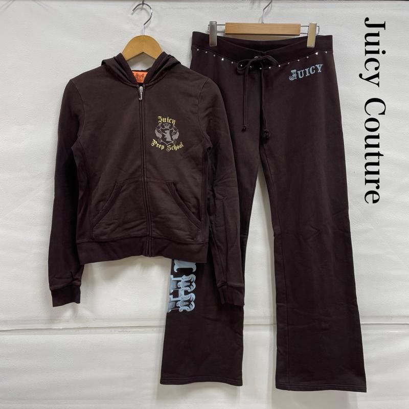 JUICY COUTURE ジューシークチュール セットアップ Y2K フーディー パーカー ロゴ プリント グランジ フレア ジャージ ルームウェア ラインストーン