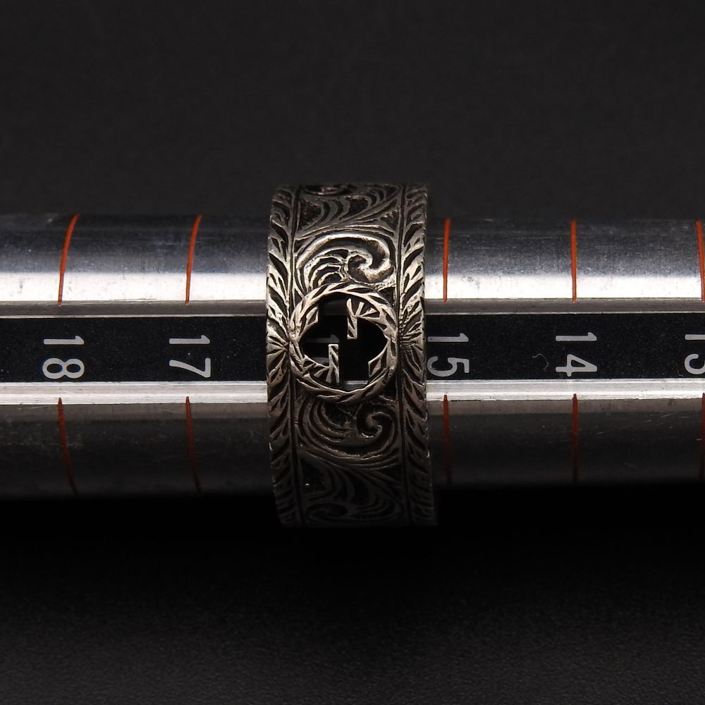 GUCCI ガーデン アラベスク ベルトモチーフ リング SV925 #17 インター 