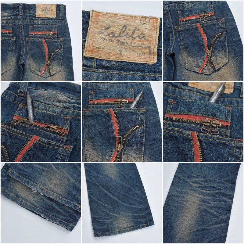 00s Y2K LOLITA JEANS ロリータジーンズ ジッパーギミックデザイン 