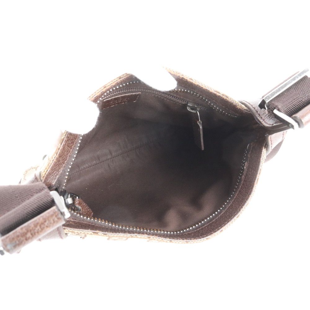 極美品 グッチ GG キャンバス レザー ショルダーバッグ 斜め掛け  