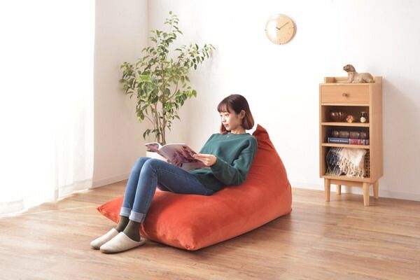 【ビーズクッション】 クッション フィット マイクロビーズ 座椅子 ソファ くつろぎ 楽 おおきい 1人暮らし リビング かわいい カラフル オレンジ グレー