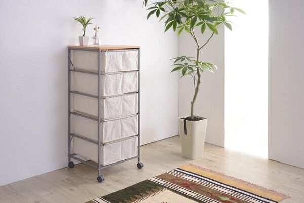 キャンバスチェスト5段】 チェスト 収納 家具 インテリア デザイン