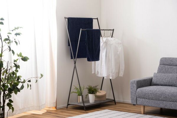 【フォールディングハンガー】 ハンガー 折りたたみ 収納 スチール コットン 衣類収納 ラック 小物収納 コンパクト 軽量 大容量