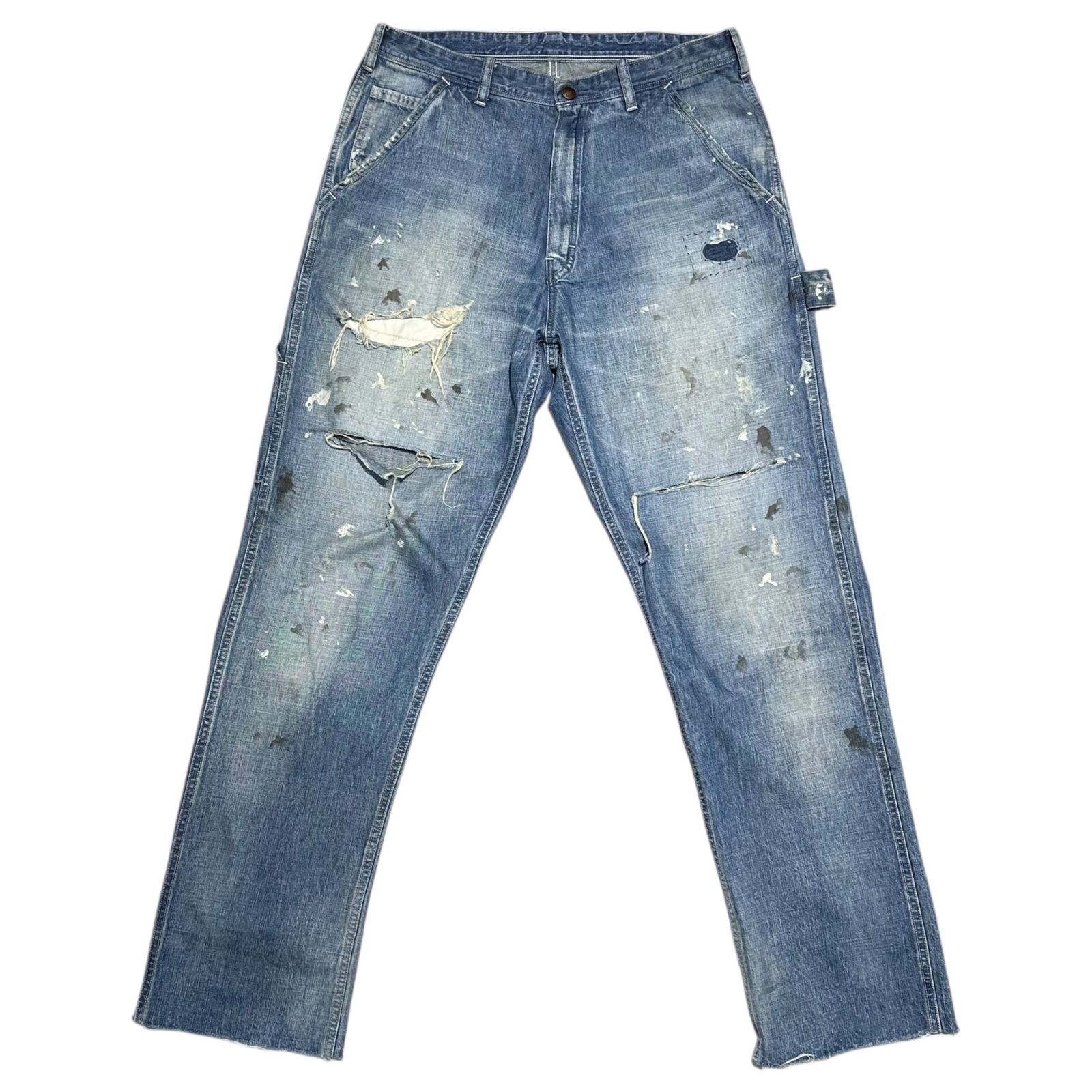 SAINT MICHAEL ヴィンテージ加工 ダブルニー オーバーオール デニム