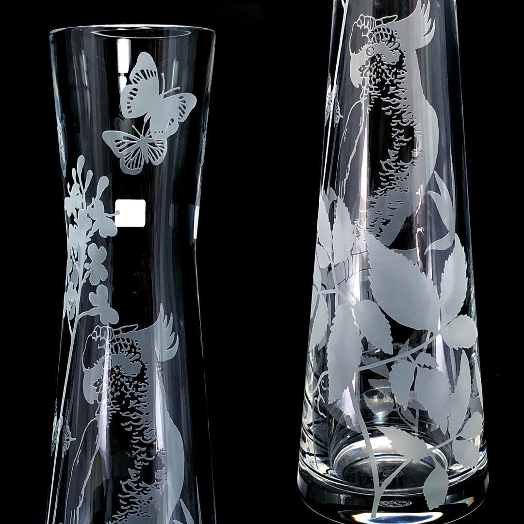 希少】Baccarat バカラ／ポエティックガーデン オウム＆蝶柄 フワラー