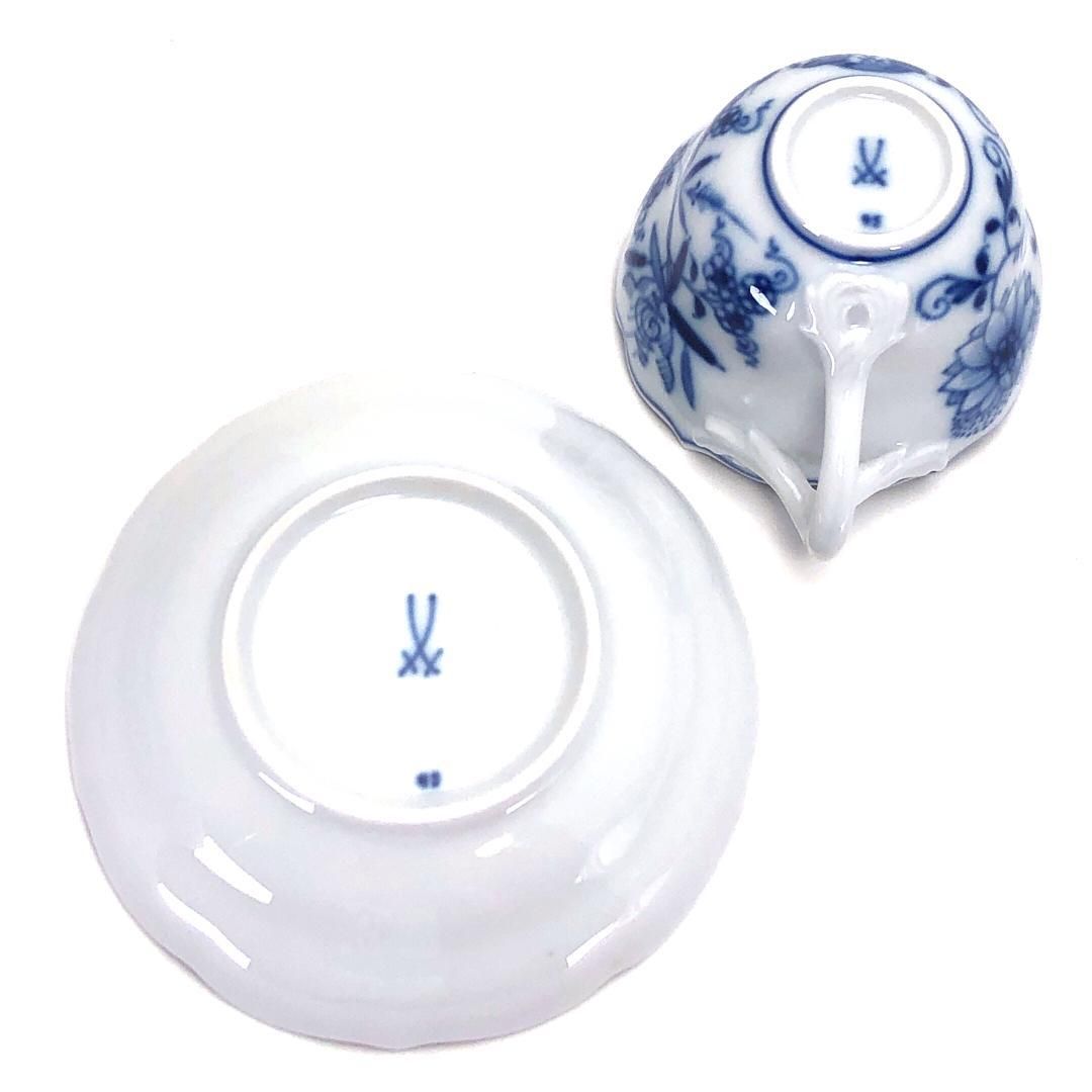 キッチン・食器 【美品・箱付】meissen マイセン／ブルーオニオン デミタス カップ＆ソーサー／陶器／フォアイト・ブルー
