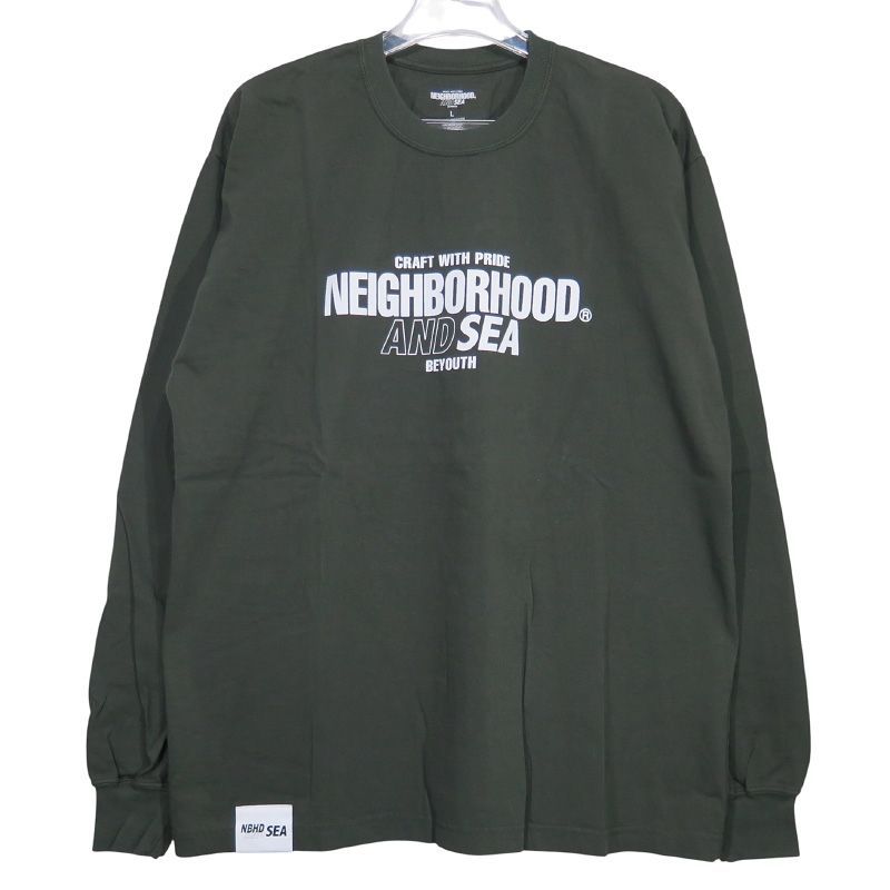 NEIGHBORHOOD ネイバーフッド x WIND AND SEA ウィンダンシー 23SS NHXWIND AND SEA.TEE LS-1 231PCWSN-LT01S ロングスリーブ Tシャツ オリーブ ロンT サイズL novz