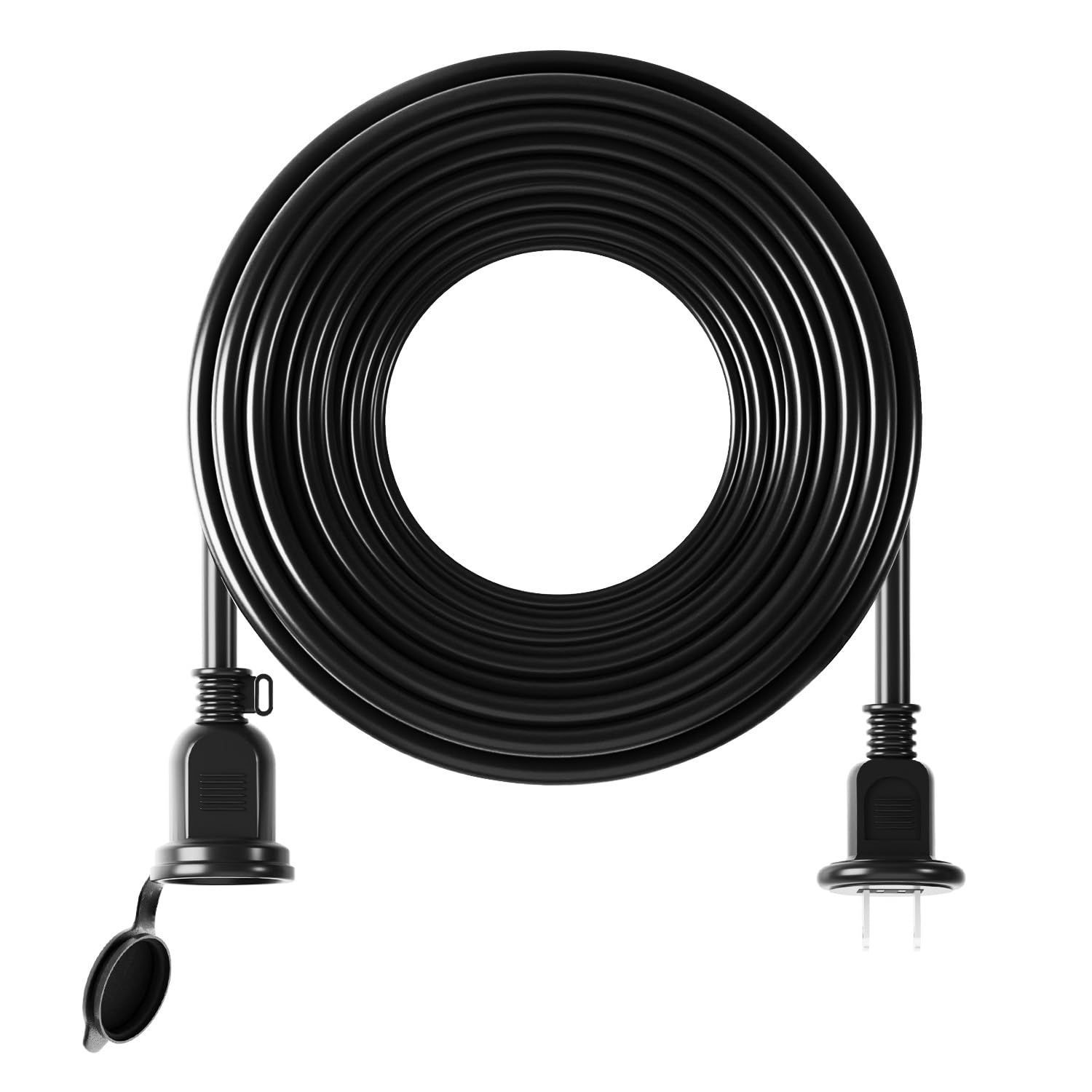 SUCCUL 延長コード 屋外 10 M 防水 防雨 VCT 2 x 0 75 12 A 1200 W ソフトタイプ 電源コード 延長ケーブル 耐寒 耐熱 屋外用 防雨型 コンセント 防雨キャップ付