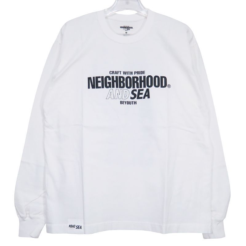 NEIGHBORHOOD ネイバーフッド x WIND AND SEA ウィンダンシー 23SS NHXWIND AND SEA.TEE LS-1 231PCWSN-LT01S ロングスリーブ Tシャツ ホワイト ロンT サイズM novz