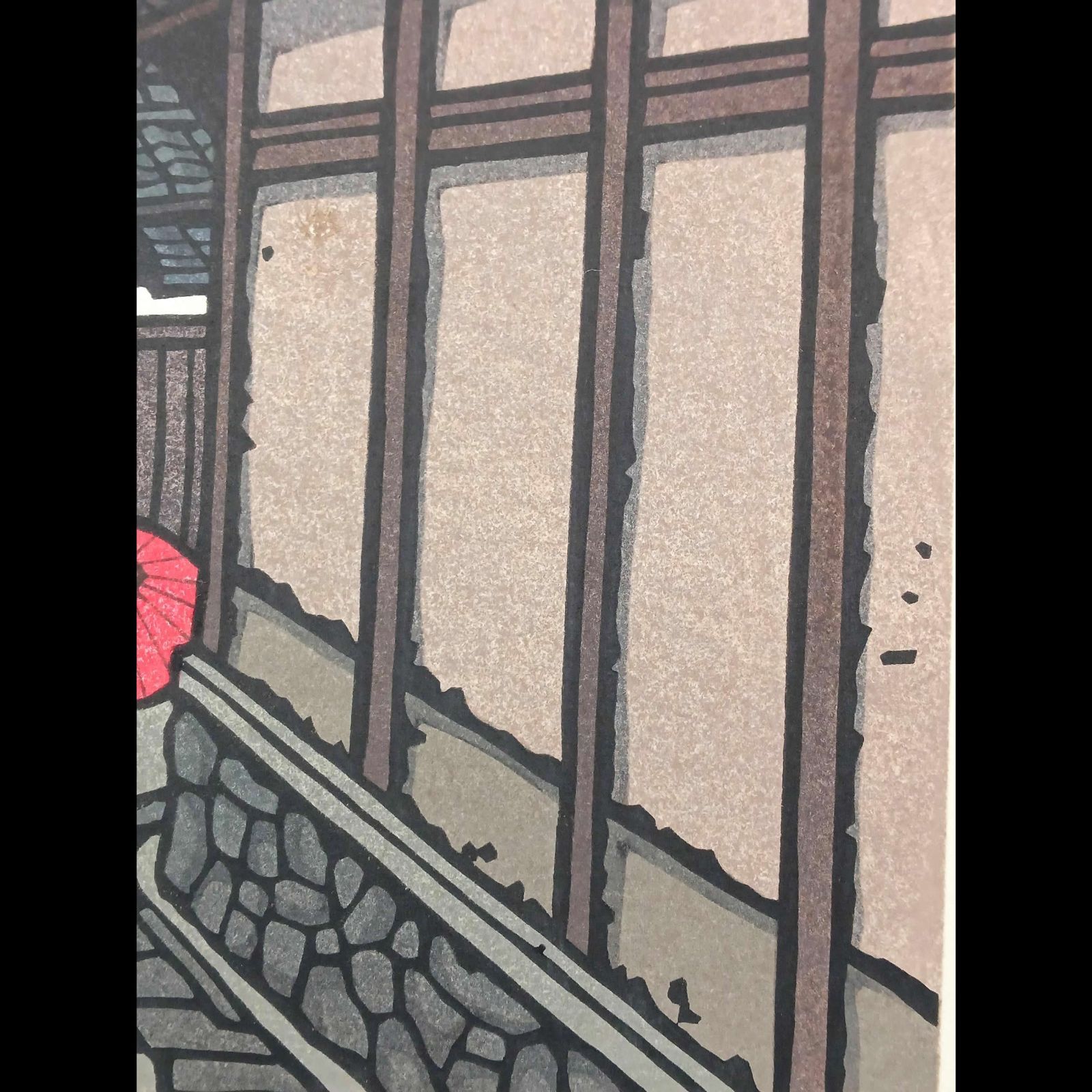 真作]創作版画 西嶋勝之先生木版画「立秋」サインあり 無限定 ☆送料