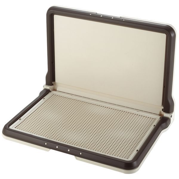 しつけ用ステップL型トレー ダークブラウン ワイド リッチェル Richell ペット用品 トイレトレー 犬 ドッグ