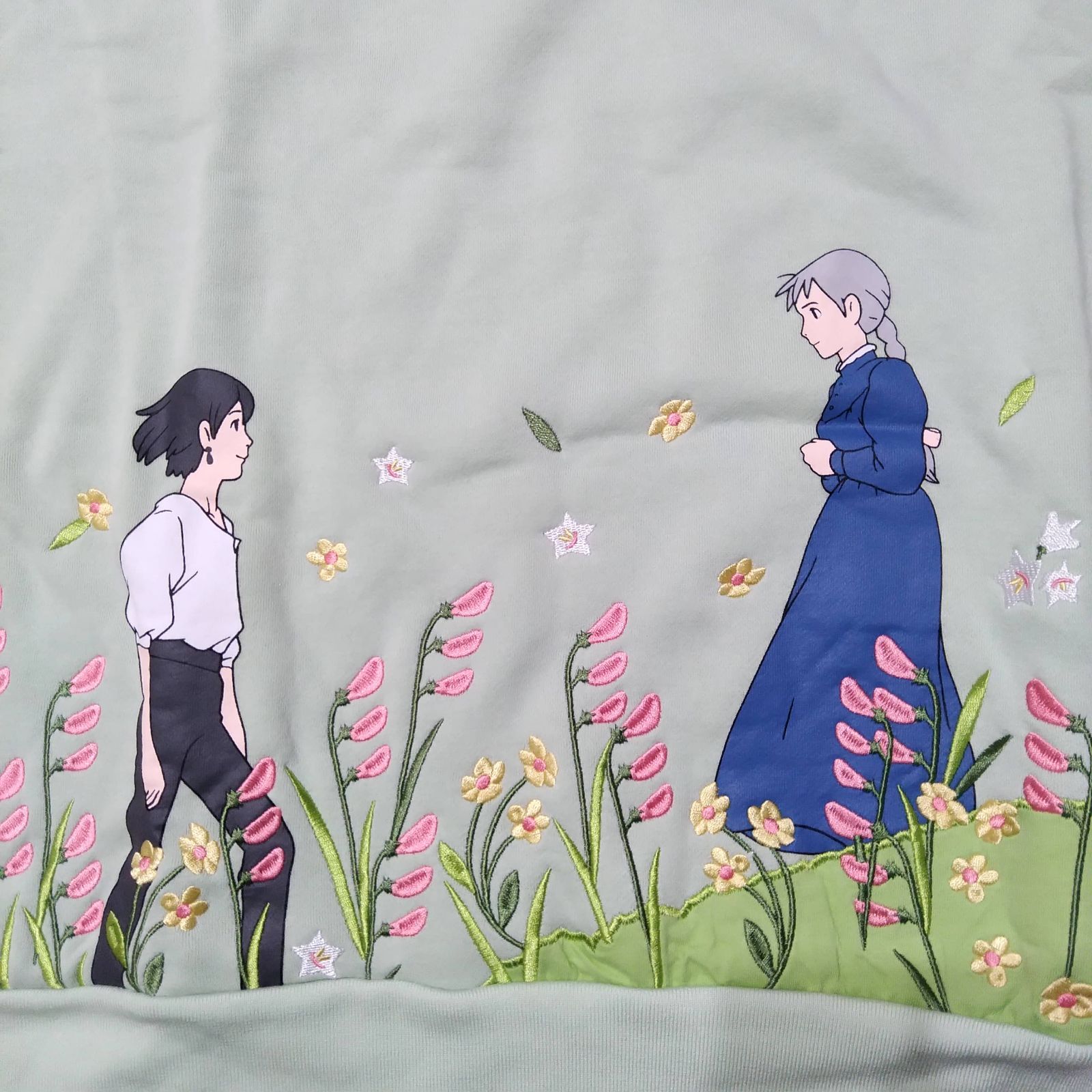 ハウルの動く城 ハーフジップスウェット Mサイズ 白緑 ジブリ アニメ