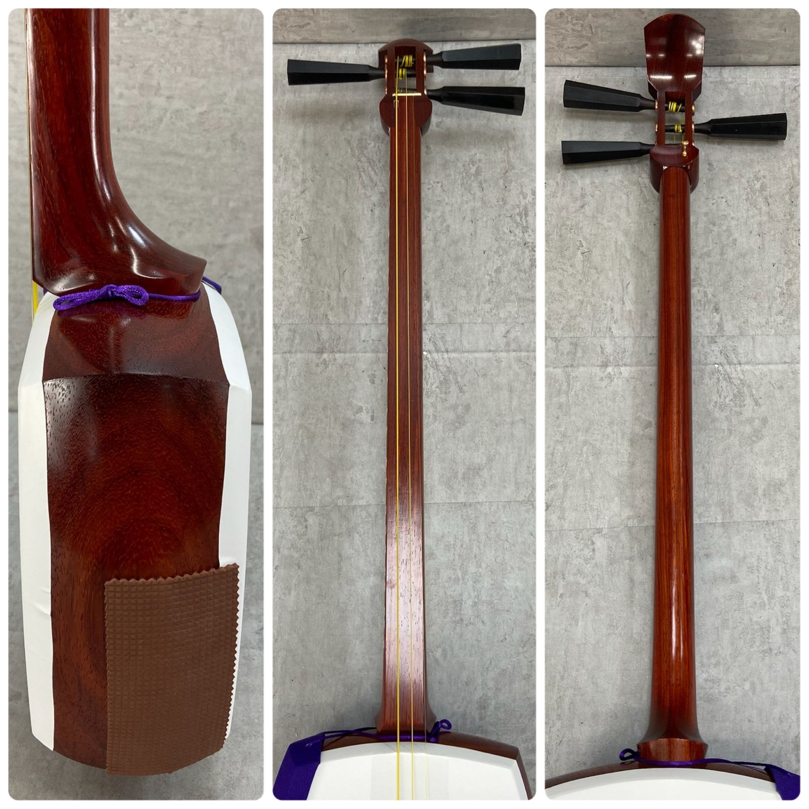 津軽三味線 花梨 太棹 丸打胴 平溝 和楽器 日本和楽器製造 津軽三味線 太棹 花林 人工皮 正寸 東触り 胴袋 撥 駒