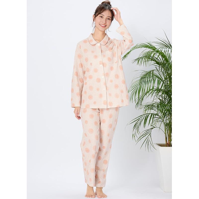 【新品】 [ウイング/ワコール] パジャマ 綿100%(本体肌側) あったか 3Lまで対応 大きいサイズ 長袖 長ズボン 冬 EP5075 レディース OR 0 パジャマ あったか 綿100%(本体肌側) EP6020 長ズボン あったか肌側綿100