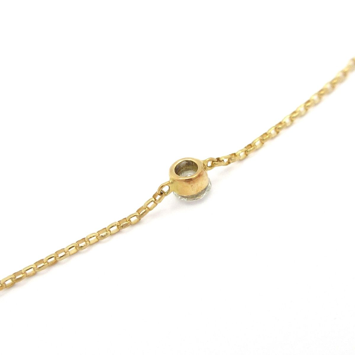 ahkah blanc アーカーブラン - K18YG×ダイヤモンド 総重量 0.6g アンクレット 1Pダイヤ ダイヤ約0.07カラット FORTGASGNV_COM_BR