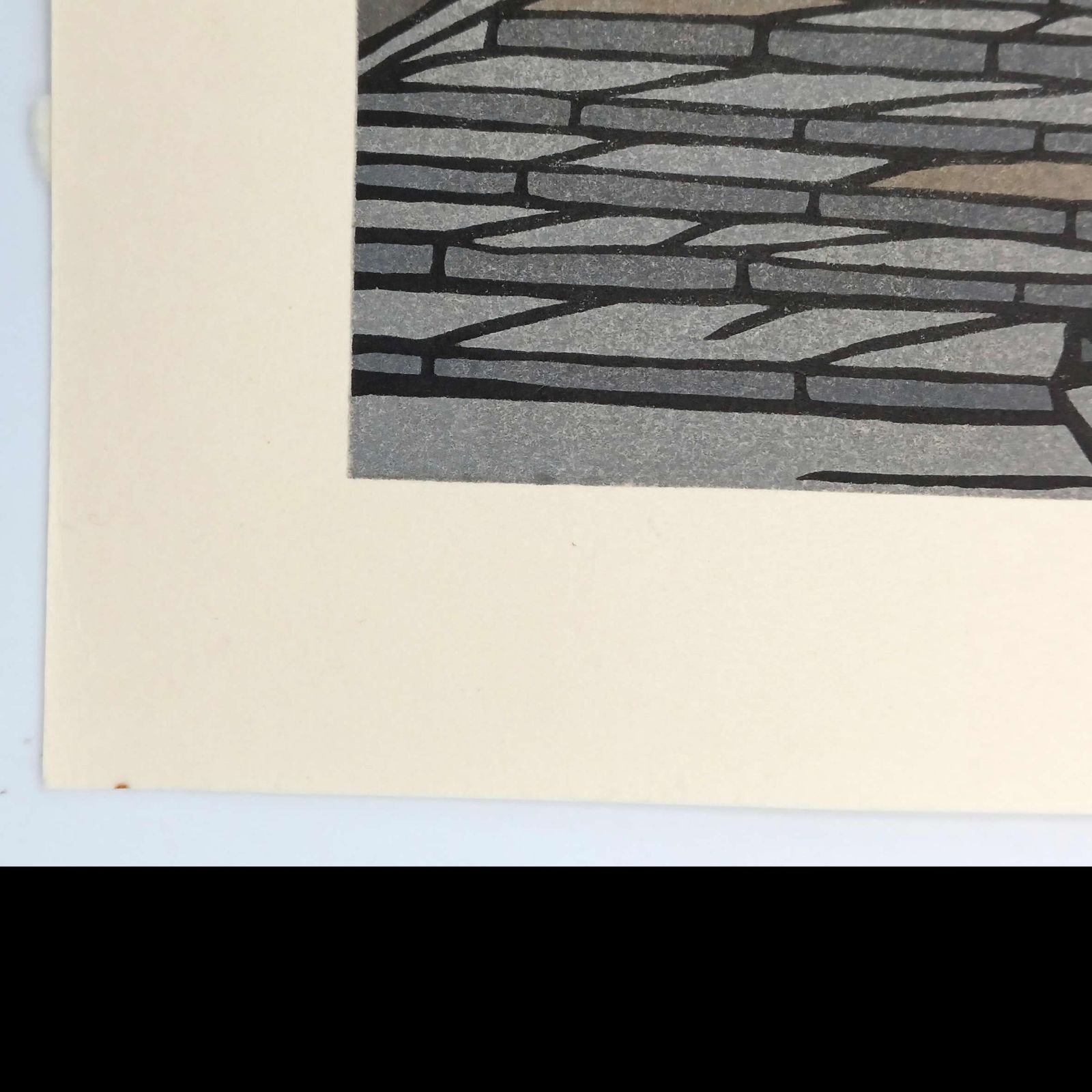 真作 創作版画 西嶋勝之先生木版画 雲立つ サインあり 無
