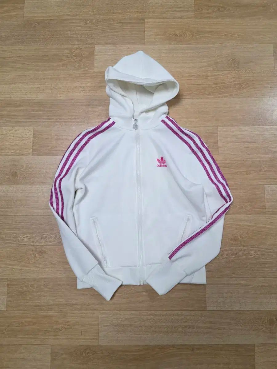 み アディダス ファイヤーバード 薄ピンク フード ジャージ レディース M