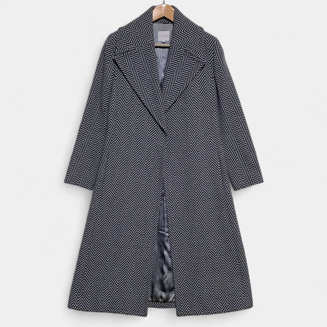 セリーヌ クロンビーコート ヘリンボーン グレー - メルカリ