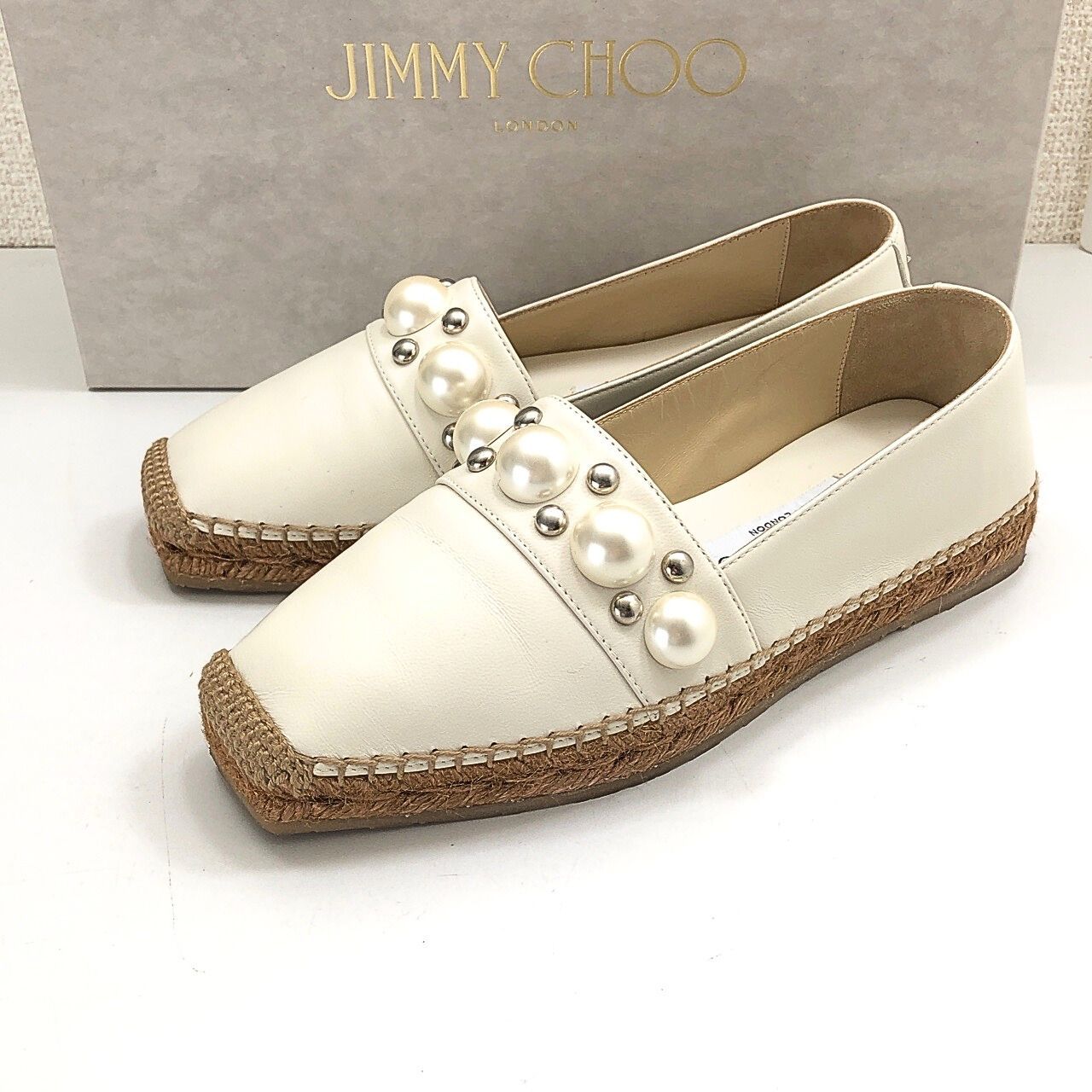 美品▼JIMMY CHOO　ジミーチュウ　SLIP-ON BLUE　クロコ型押しレザーシューズ/スリッポン　42　ネイビー　イタリア製　箱・保存袋付き Jimmy Choo（スリッポン｜レディース靴）：靴の通販