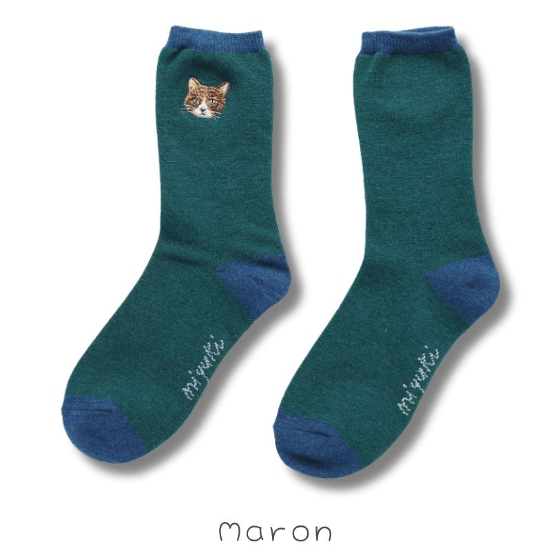 松尾ミユキ / Matsuo Miyuki】Wool blend EMB'D-cat ウールブレンド