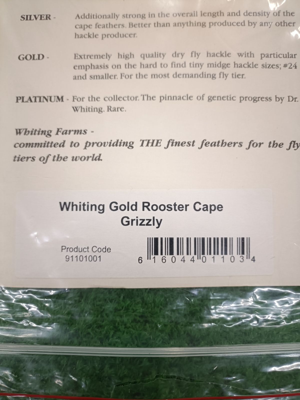  ホワイティング ハックル フライ ゴールドグレード グリズリー その他 フライ